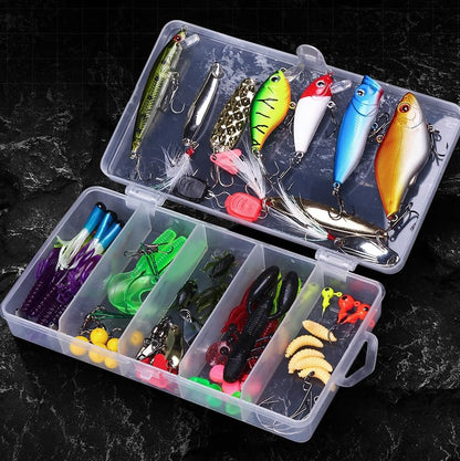 Fishing Lures Set Fish Lure kit for Bass Trout Salmon Freshwater Fish Tackle kit Including Fishing Tools,crankbaits topwater Lures, Soft Lures, Jigs,More Fishing Gear Set and Equipment