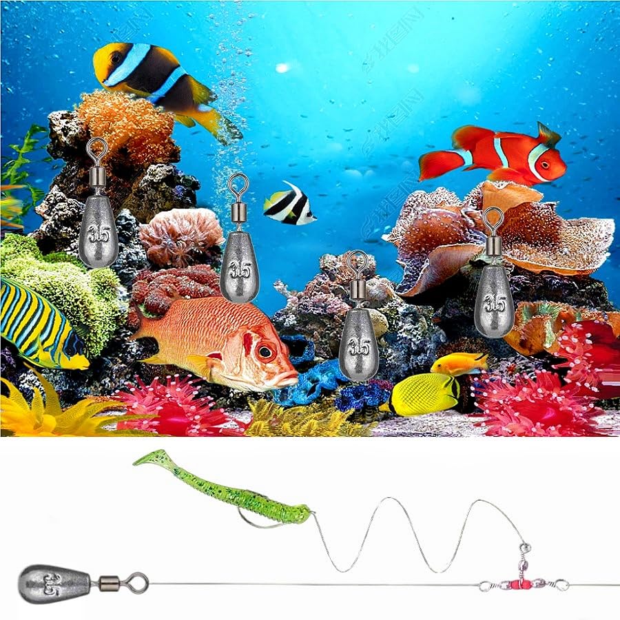 50Pcs Waterdrop Fishing Weights Sinkers Casting Fishing Weights Drop Shot Sinkers Catfishing Sinkers Lead Weights Sinkers with Barrel Swivels for Saltwater Freshwater Fishing-3/16oz(5g) - size: 1/8oz - 50 Pack