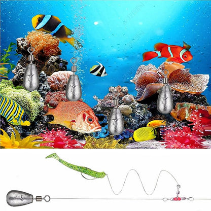 50Pcs Waterdrop Fishing Weights Sinkers Casting Fishing Weights Drop Shot Sinkers Catfishing Sinkers Lead Weights Sinkers with Barrel Swivels for Saltwater Freshwater Fishing-3/16oz(5g) - size: 1/4oz(7g)