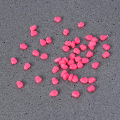 Vanzack Corn-Grain Fish Bait - 50Pcs Soft Silicone Lures in Pink for Freshwater and Saltwater Fishing