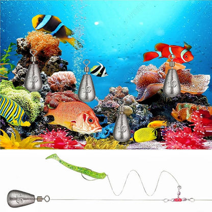 50Pcs Waterdrop Fishing Weights Sinkers Casting Fishing Weights Drop Shot Sinkers Catfishing Sinkers Lead Weights Sinkers with Barrel Swivels for Saltwater Freshwater Fishing-3/16oz(5g) - size: 3/8oz - 40 Pack