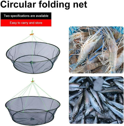 Portable Prawn Bait Crab Shrimp Net Drop Landing Fishing Pier Harbour Pond 40FT Folding Net for Keeping Fishes Minnows Lobsters Crab Basket Traps for Fishing Keeping Fishes Minnows Lobsters