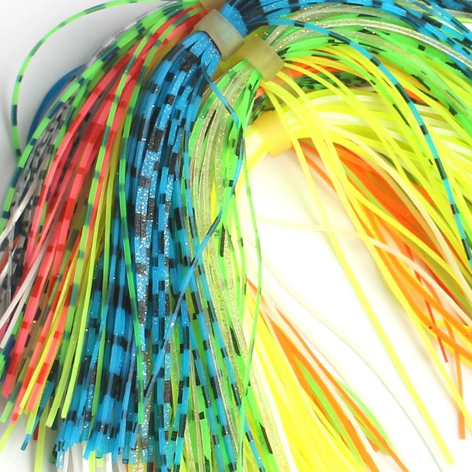 Silicone Jig Skirts Material Squid Rubber Jig Head Lures Spinnerbaits Buzzbaits Fly Fishing Material Crystal Flash bass jig Skirts Replacement Fishing DIY Accessory - color: 20 Bundles-B
