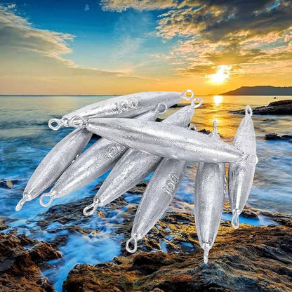 10PCS Fishing Weights Torpedo Sinkers Inline Trolling Sinkers Weights Kit Fishing Sinkers Catfishing Sinkers Saltwater Fishing Torpedo Weights Double Ring Sinkers - 1oz(30g) - size: 3.53oz(100g)-4 Pack