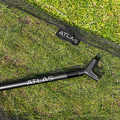 Atlas 42 Inch Landing Net - Fishing | 2-Part Carp Carbon Handle Long-Lasting Accessories Black