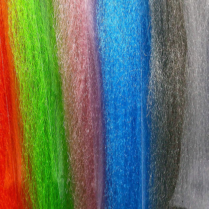 Strung Fuzzy Fiber 8 Colors Fly Fishing Long Crimped Synthetic Fiber Fly Tying Materials for Saltwater Streamer Flies