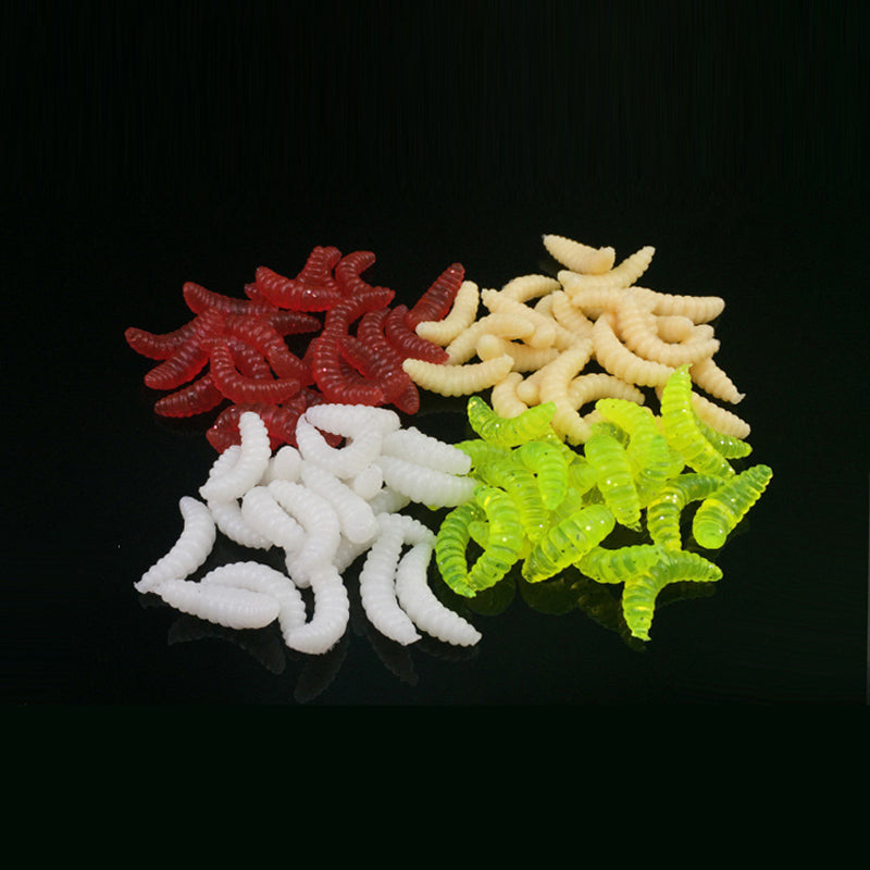 100pcs Fresh Water Fishing Bait, Soft Plastic Worms, Bass Fishing Worms, Soft Bait Shad Fishing Lures, Worm Baits