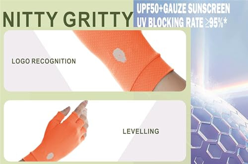 Men's Women's SPF Fingerless Gloves Mittens Sun Protection Unisex Driving Gloves UPF 50+ With Silicone Gel - color: Orange, size: Medium