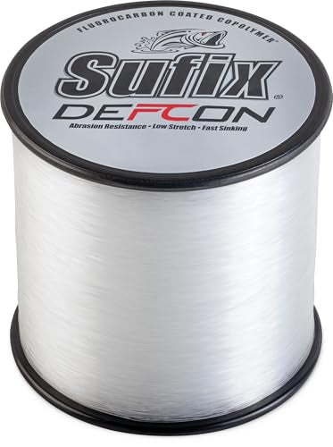 Sufix Defcon Fluorocarbon Fishing Line, Heavy-Duty Line with Extreme Abrasion Resistance and Strength, Clear, 10 lb