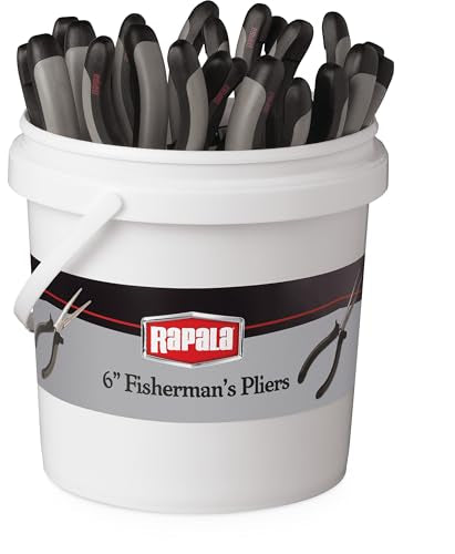 Rapala Fishermans Pliers 6 Inch Bulk Fishing Pliers for Split Rings Hook Removal Crimping and Tackle Rigging