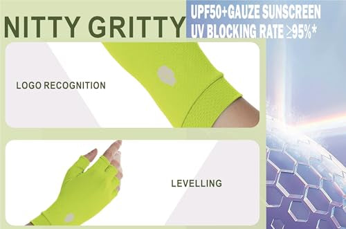 Men's Women's SPF Fingerless Gloves Mittens Sun Protection Unisex Driving Gloves UPF 50+ With Silicone Gel - color: Neon Green, size: Medium
