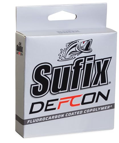 Sufix Defcon Fluorocarbon Fishing Line, Heavy-Duty Line with Extreme Abrasion Resistance and Strength, Clear, 10 lb